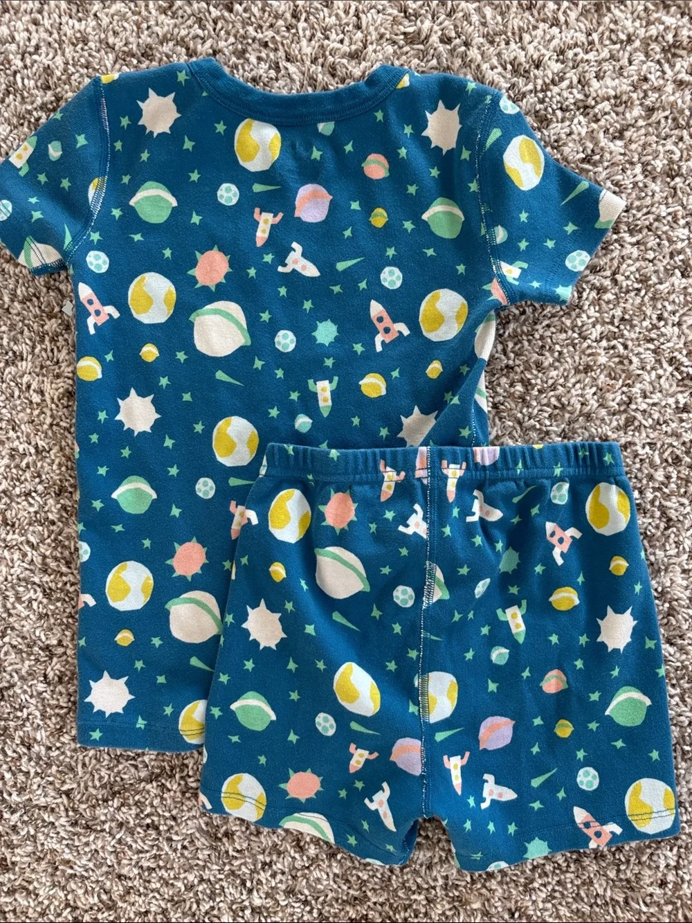 Quince Space-Print Short Sleeve Pajama Set